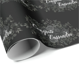 Black Rose Dark Gothic Graduation Party Wrapping Paper