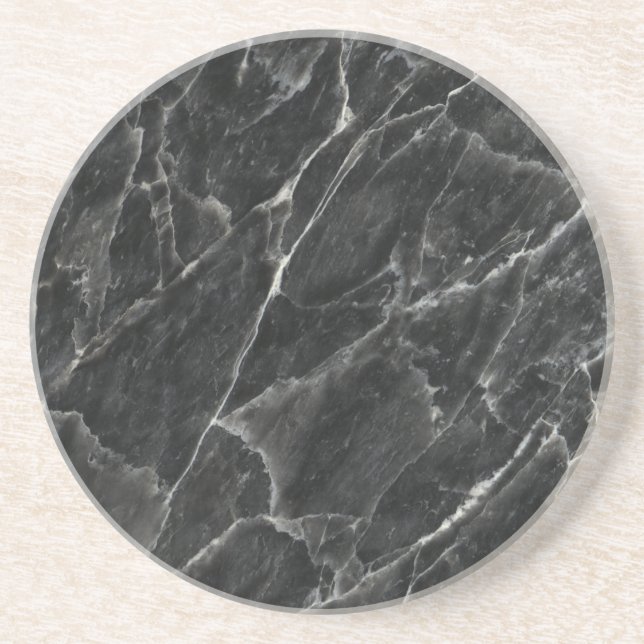 Black Rose Decorative Stone - Veins & Character Coaster (Front)