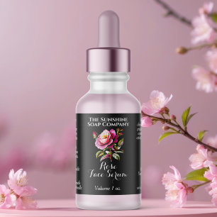 Black Rose Dropper bottle label 2.375 x 1.25