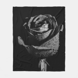 Black Rose  Fleece Blanket