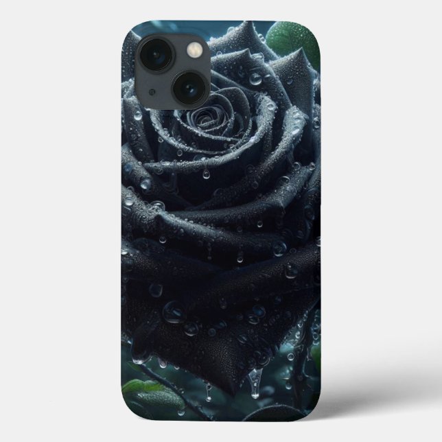 Black Rose Floral Case-Mate iPhone Case (Back)