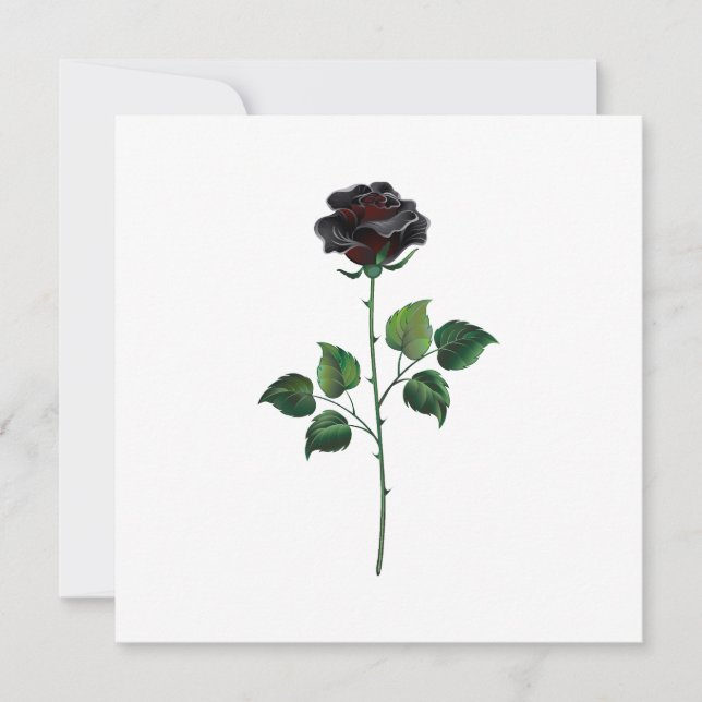 Black rose flower announcement (Front)
