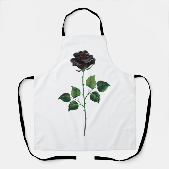Black rose flower apron (Front)