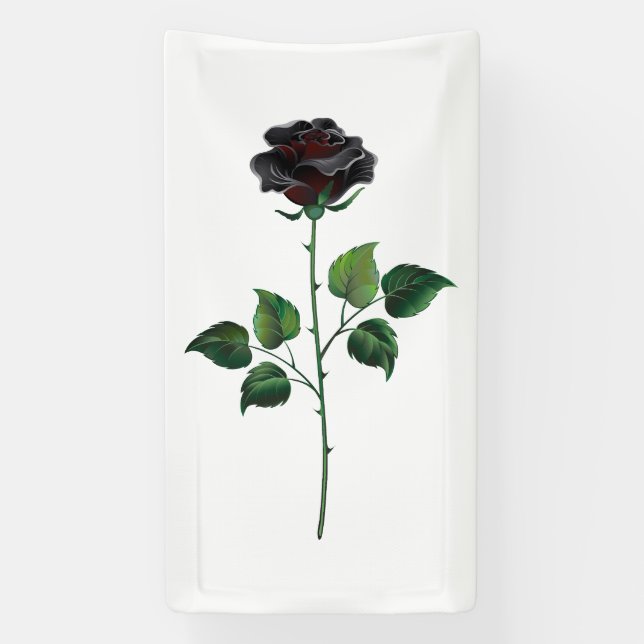 Black rose flower banner (Vertical)