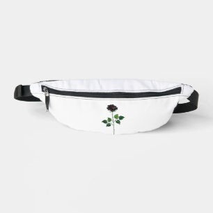 Black rose flower bum bags