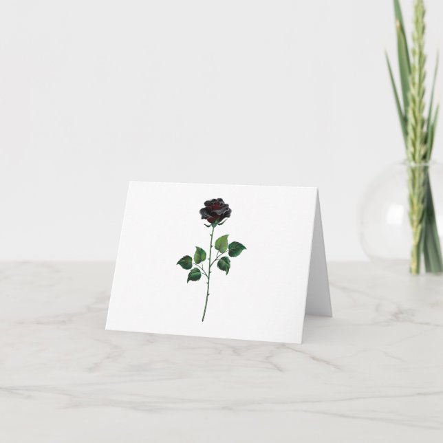Black rose flower card (Front)