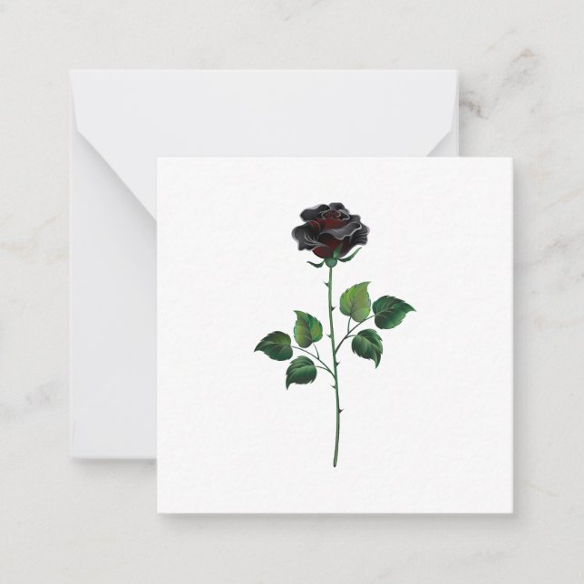 Black rose flower card (Front)