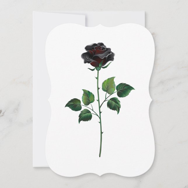 Black rose flower card (Front)