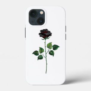Black rose flower iPhone 13 mini case