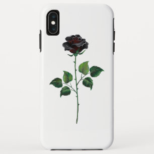 Black rose flower iPhone XS max case