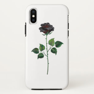 Black rose flower iPhone x case