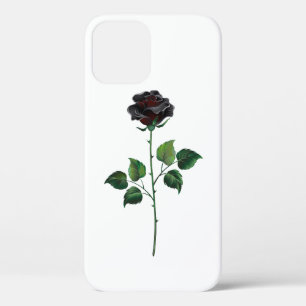 Black rose flower iPhone 12 pro case