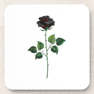 Black rose flower coaster
