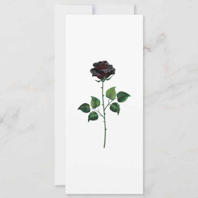 Black rose flower holiday card (Front)