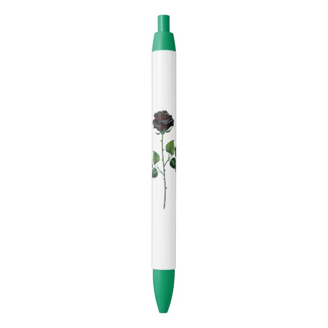 Black rose flower ink pen (Front Vertical)