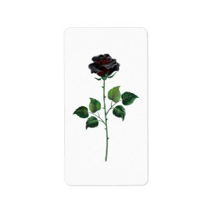 Black rose flower label