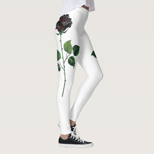 Black rose flower leggings (Right)
