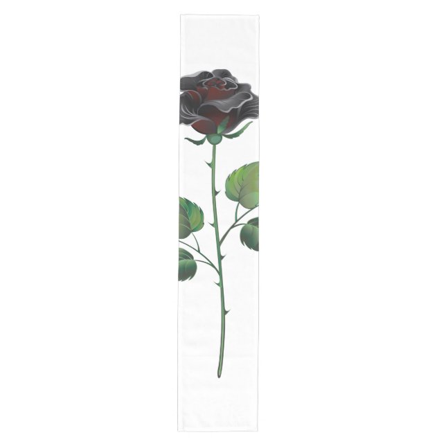 Black rose flower medium table runner (Front)