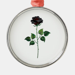Black rose flower metal ornament
