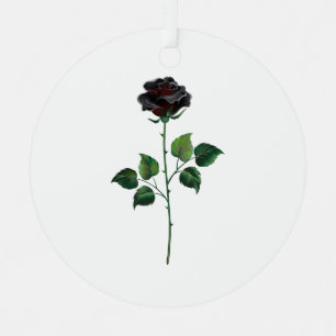 Black rose flower metal tree decoration