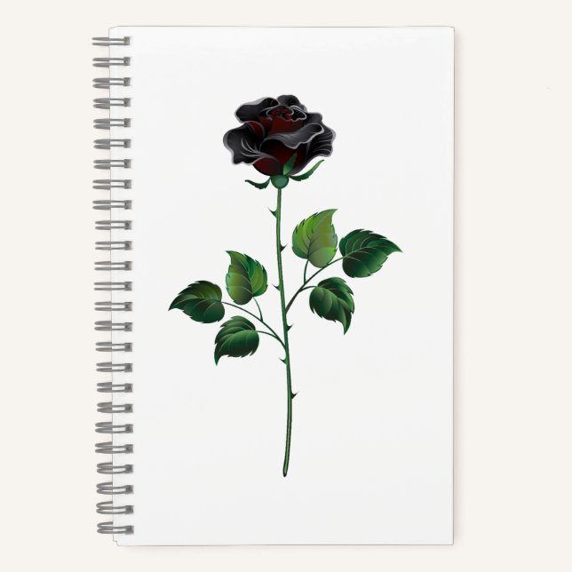 Black rose flower notebook (Front)
