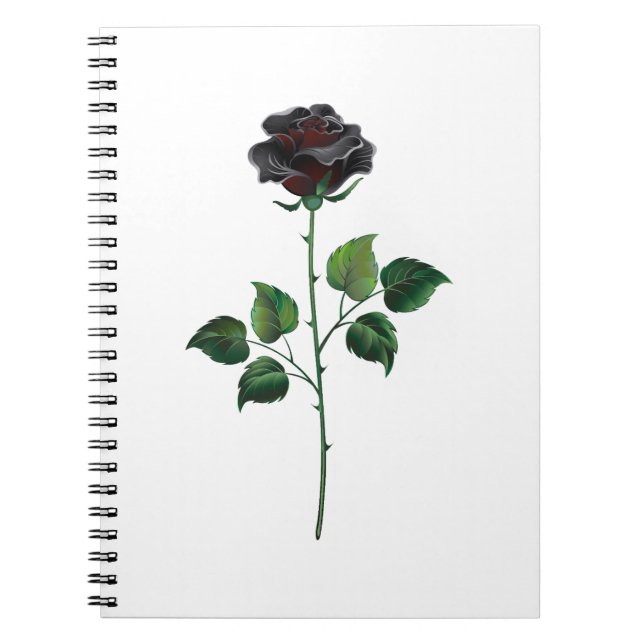 Black rose flower notebook (Front)