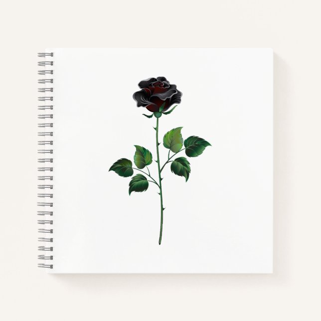 Black rose flower notebook (Front)