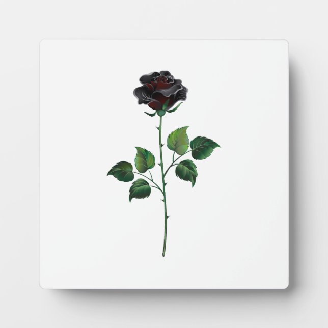 Black rose flower plaque (Front)