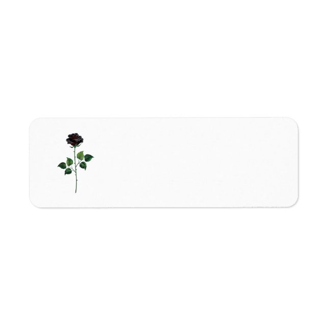 Black rose flower return address label (Front)
