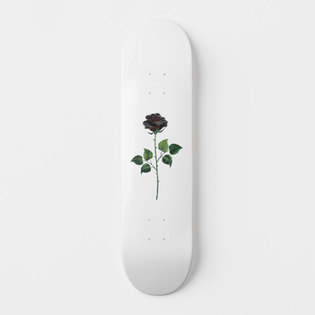 Black rose flower skateboard (Front)