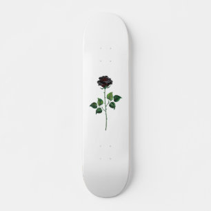 Black rose flower skateboard