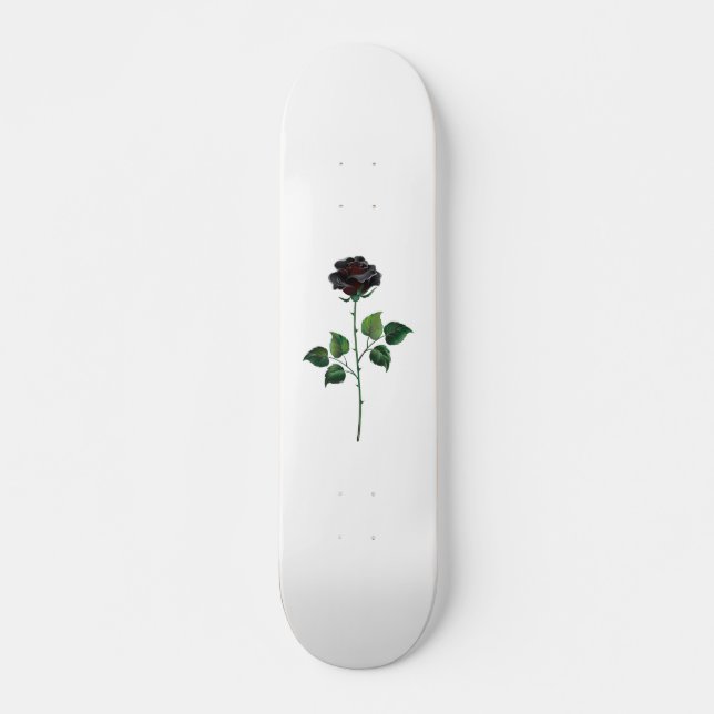 Black rose flower skateboard (Front)