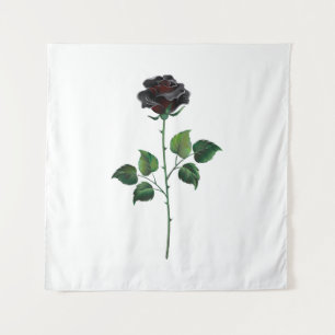 Black rose flower tapestry