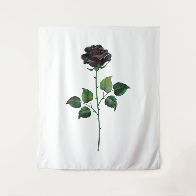 Black rose flower tapestry (Front)