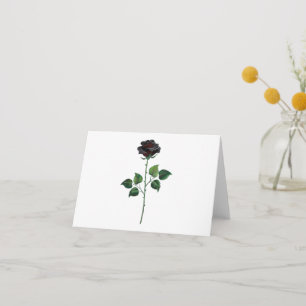 Black rose flower thank you card