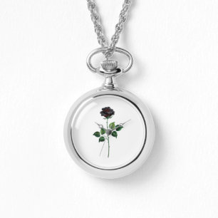 Black rose flower watch