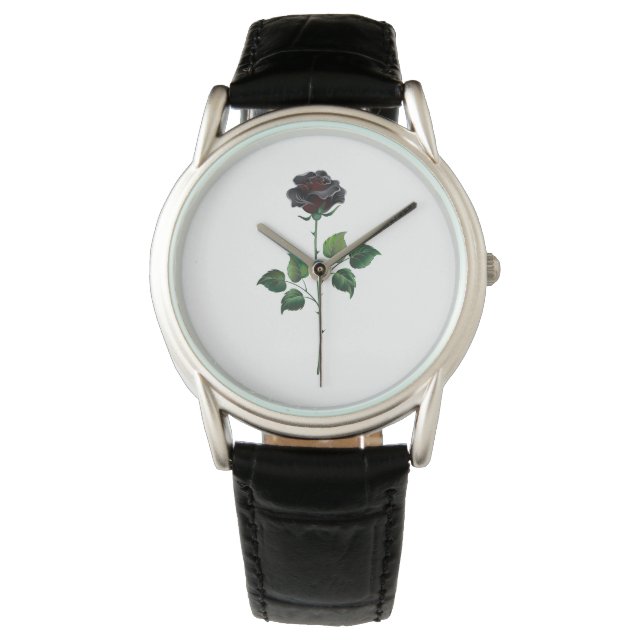 Black rose flower watch (Front)