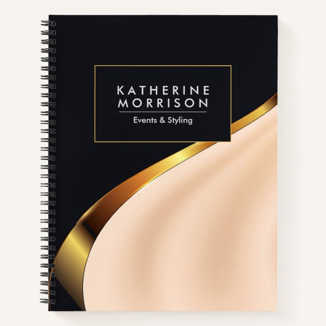 Black Rose Gold and Foil Notebook (Front)