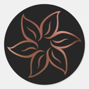 Black Rose Gold Blush Metallic Mandala Ornament Classic Round Sticker