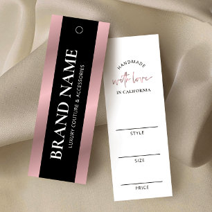 Black & Rose Gold Clothing Boutique Hang Tag Label