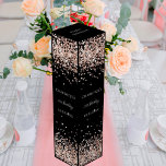 Black rose gold confetti birthday wine box<br><div class="desc">A classic black background. Decorated with rose gold confetti.  Personalise and add a name,  age and the date.</div>