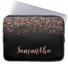 Black Rose Gold Faux Glitter Personalised
