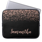 Black Rose Gold Faux Glitter Personalised