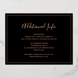 Black Rose Gold Foil Wedding Enclosure Card