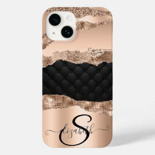  Black Rose Gold Glitter Sequins Case-Mate iPhone 14 Case