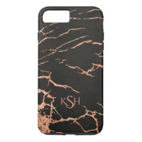 Black & Rose-Gold Marble Crackles