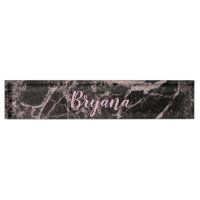 Black & Rose Gold Pink Glitter Marble Glam Trendy