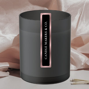 Black & Rose Gold Tamper Proof Thin Candle Jar Tin