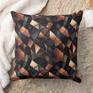 Black Rose Gold Tiles Cushion