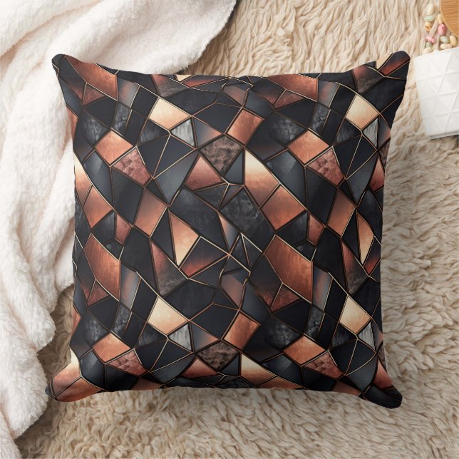 Black Rose Gold Tiles Cushion (Blanket)